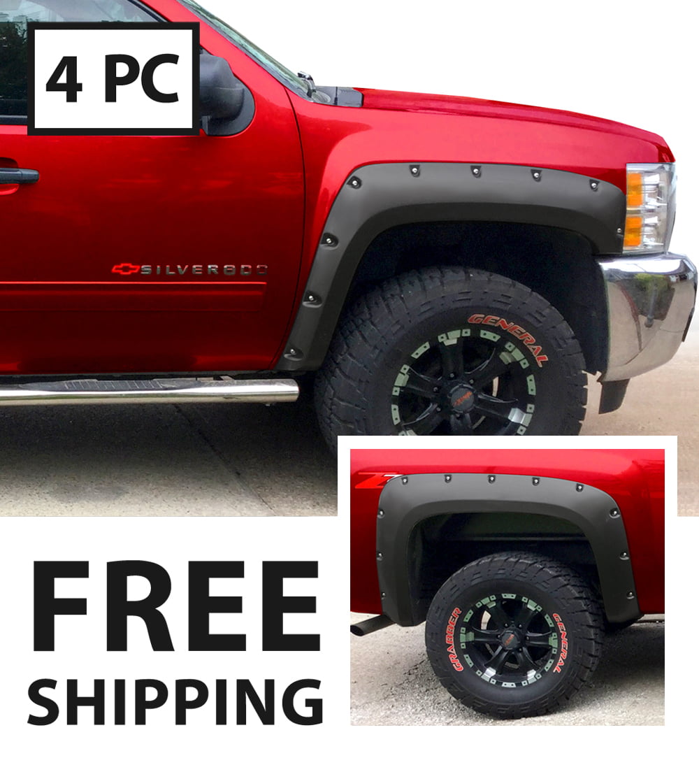 For 2014-18 Chevy Silverado Short Bed 5.8 FT Pocket Fender Flares Protect Cover