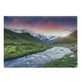 thumbnail image 1 of East Cutting Board, Colorful Overcast Sky Skirts Mt. Shkhara Svaneti Georgia Caucasus Mountains, Decorative Tempered Glass Cutting and Serving Board, Large Size, Fern Green Pale Blue, by Ambesonne, 1 of 1