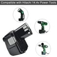 thumbnail image 2 of 2Pack 14.4v 4.0Ah Replacement For Hitachi Ni-Mh Battery Compatible with EB1414, 2 of 6