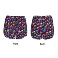 thumbnail image 3 of Susaid rainbow color mushroom Skull Print Women's High Waisted Running Shorts Quick Dry Athletic Gym Track Workout Shorts Zip Pocket-Small, 3 of 7