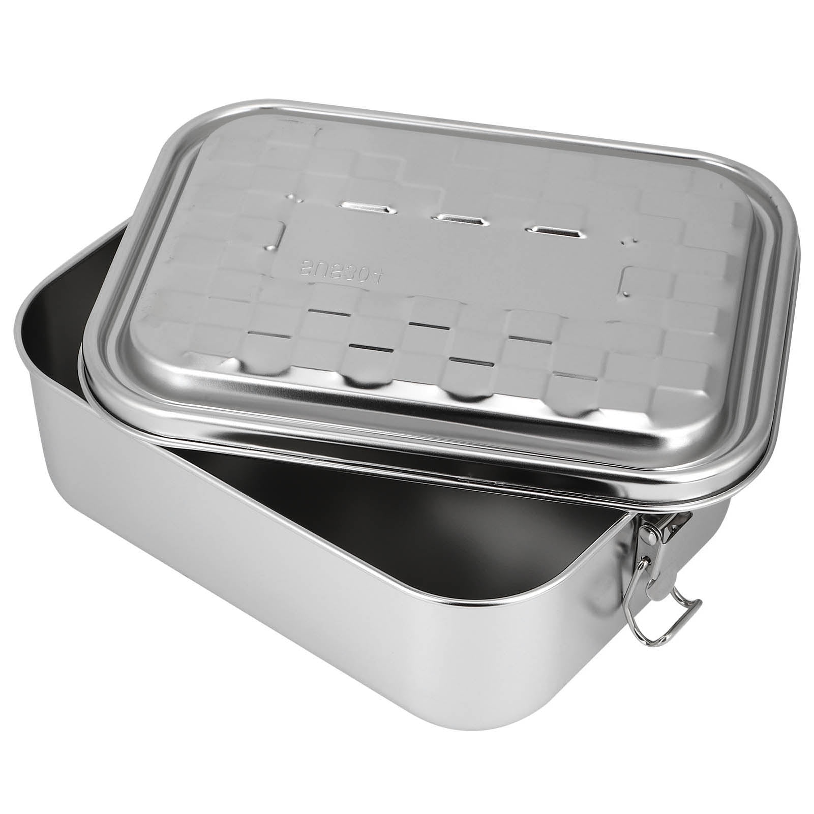 Boîte Repas Inox 3 Compartiments Avec Couverts - Étanche, Micro-ondes - Pour école, Pique-nique, Bureau - 2