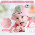 thumbnail image 4 of (Rosa) Adecuado para niños de 5 a 24 meses sombrero de cubo sombrero de ala ancha para niña sombrero de rana sombrero de algodón adecuado para niños y niñas con correa para la barbilla, 4 of 5