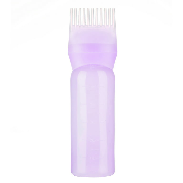 Toma Purple Hair Dye Bottle Plastic Refillable Root Comb Applicator Bottle  Hair Styling Tool for Hair Coloring Dye and Scalp Treatment 