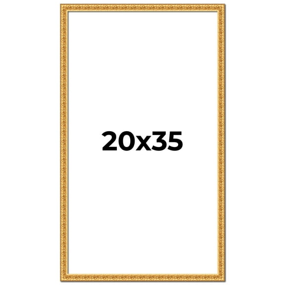 20x35 Frame Gold Real Wood Picture Frame Width 1 inches | Interior Frame Depth 0.5 inches | Edwina