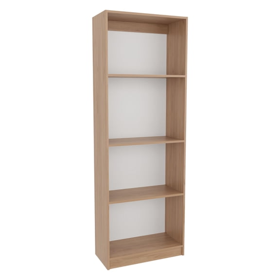 Knubmt 4 Shelves Wood Bookcase Open Bookshelf for Living Room, Office, Brown