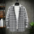 thumbnail image 4 of FDGIU Men's 2025 Plaid Flannel Shirt - Long Sleeve Button Down, Classic Pocket Casual Fall Top, 4 of 4