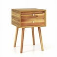 thumbnail image 4 of 2 Storage Drawers-Natural Wooden Nightstand Mid-Century End Side Table, 4 of 5
