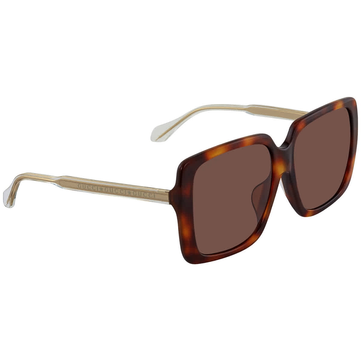 Gucci GG1022S 005 Square Sunglasses - Black/Brown with Gold Chain Gucci Acetate Square Frame Chain Sunglasses GG1022S Black  main image 2