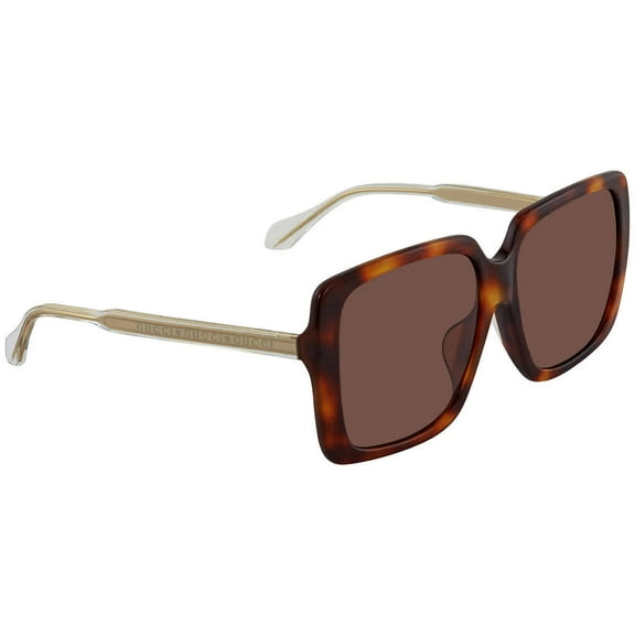 GUCCI GG0567SA 002 Square Havana White Crystal Brown 58 mm Women's Sunglasses