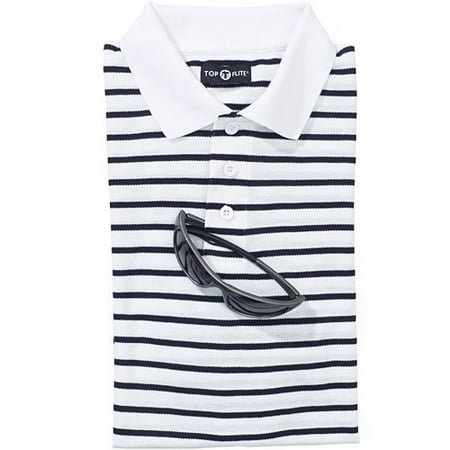 Top Flite - Men's Striped Shirt and Sunglasses Set