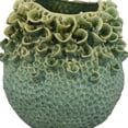thumbnail image 2 of Nina Vase, Green Ceramic, Textured Accents, Abstract Floral 11 Inch, 2 of 6