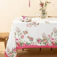 thumbnail image 3 of Floral Tablecloth Pink Flowers Print Rectangle Table Cloth Spring Summer Waterproof Wrinkle Free Tablecloth 60 X 120 Inch, 3 of 5