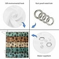 thumbnail image 5 of Black Dog Claws Bathroom Shower Curtains with 12 Hooks Polyester Waterproof Shower Curtain for Stalls and Bathtubs Cat Pets Printed Teal Brown Wood Grain Decorative Bathroom Privacy Curtain 60x72 In, 5 of 9