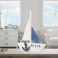 thumbnail image 5 of Barco de vela de madera para decoración del hogar, lienzo náutico, red de pesca, regalo náutico para inauguraciones de casas, cumpleaños, bodas, 5 of 5