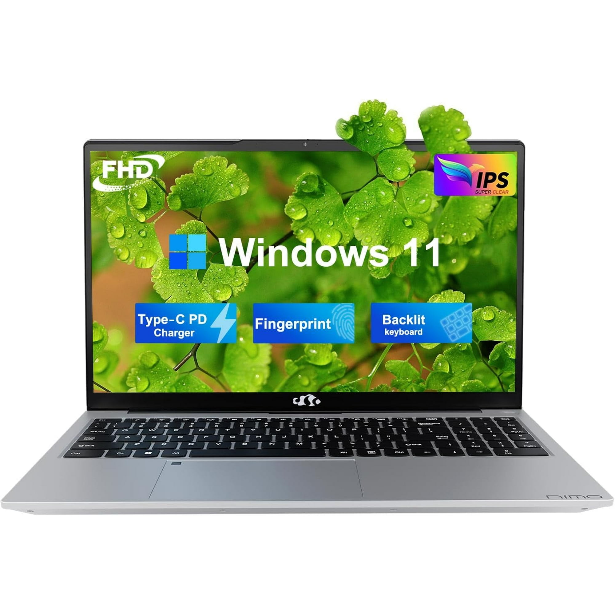 2025 Newest Student laptop,15.6 IPS FHD-Laptop,8GB RAM 128GB SSD Intel Pentium Quad Core N100 ,Computer with Backlit Keyboard Fingerprint Windows 11 Bussiness laptop, 2 Years Warranty,Silver