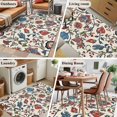 thumbnail image 5 of Boho Floral Area Rug 3x5 FT, Non Slip Entryway Bedside Carpet, Blue Red Flower Vintage Petals Branch Leaf Washable Soft Floor Carpet Indoor Mat Non-Shedding Throw Rugs for Dorm Kitchen Home Office, 5 of 8
