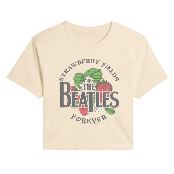 The Beatles - Strawberry Fields - Juniors Cropped Graphic T-Shirt
