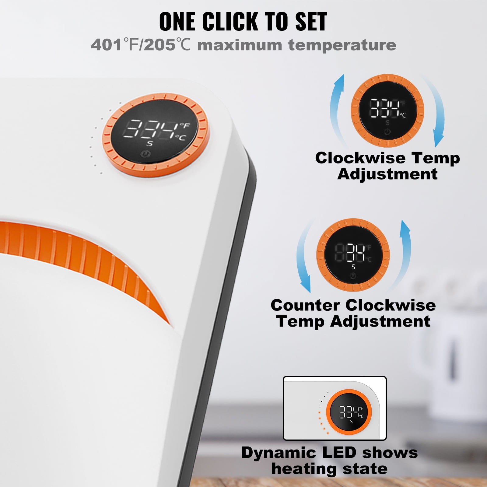 BENTISM Heat Press Machine 12" X 10", Portable Fast Heat-up Mini Easy Press with Timing Function & Insulated Base for Hat, Bags, Heating Transfer Projects, Orange