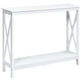 thumbnail image 2 of Costway Mesa Consola Mesita Auxiliar con 2 Niveles Repisa Librería en X Estante para Entrada Pasillo y Salón 100 x 30 x 80 cm, 2 of 10