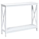 thumbnail image 2 of Costway Mesa Consola Mesita Auxiliar con 2 Niveles Repisa Librería en X Estante para Entrada Pasillo y Salón 100 x 30 x 80 cm, 2 of 10