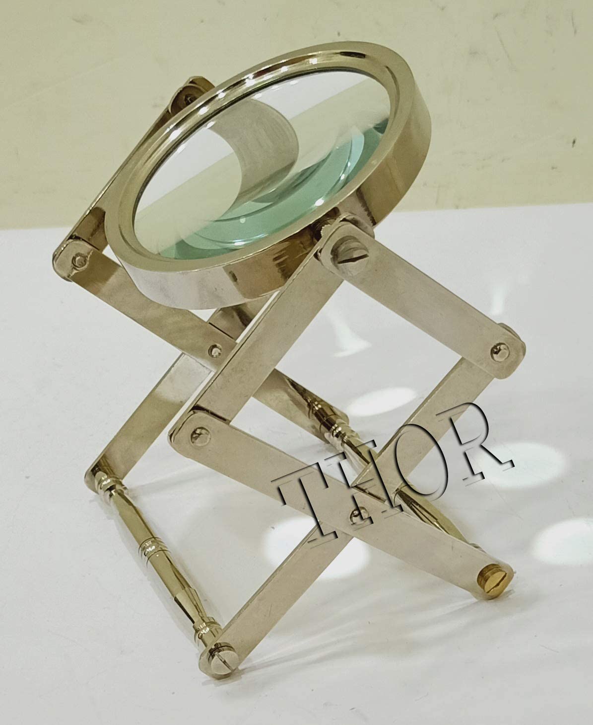 Brass Nautical Desktop Vintage Style Magnifier Adjustable Magnifying Glass 4 Inch