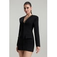 thumbnail image 4 of Vestido blazer Iaka de manga larga y cintura delgada en V para mujer, 4 of 6