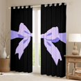 thumbnail image 2 of Feelyou Princess Bow-tie Print Black Out Curtains, Dreamy Purple Ribbon Bow Curtains Pack of 2 (42x63 Each), Chic Fashion Style Bedroom Curtains, Blackout Curtains Bedroom Decor, 2 of 6