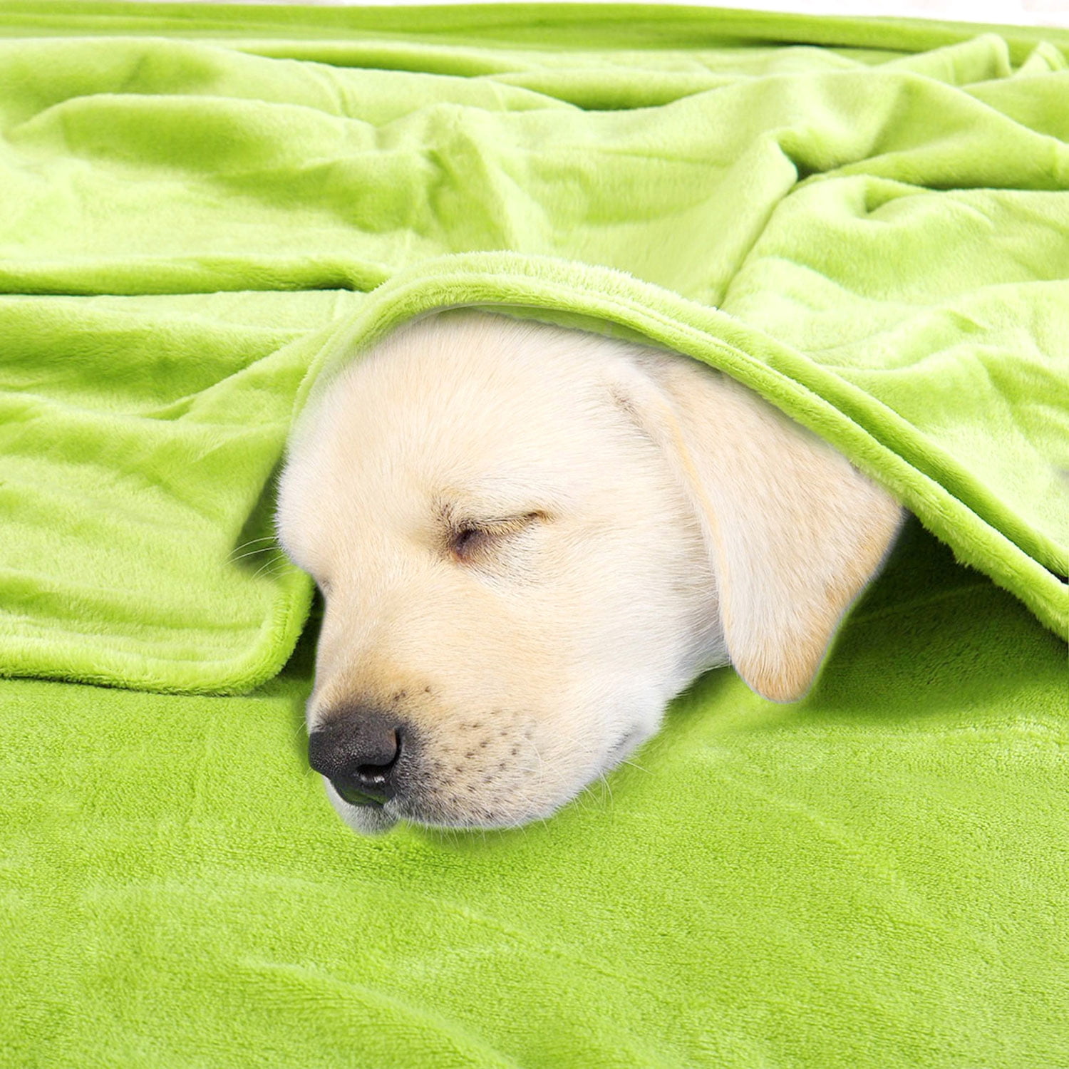 Unique Bargains Fuzzy Plush Flannel Fleece Throw Blanket Yellow Green 59" x 78"