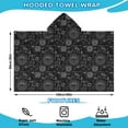thumbnail image 2 of Black Gothic Sun Planet Pattern Hooded Bath Towel，60"x35" for Ages 3 To 12 Kids, Quick Dry Lightweight Soft Microfiber Hood Beach Towel Cover Up for Kids, 2 of 7