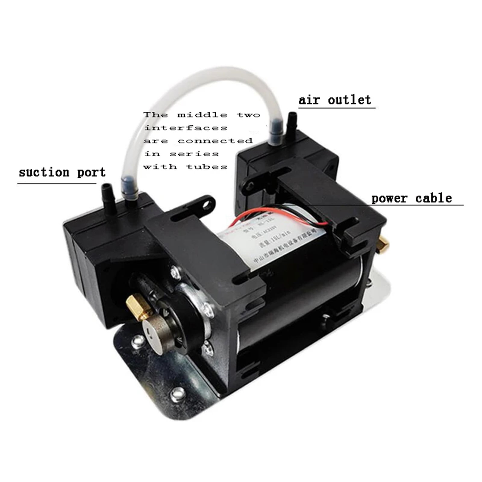 12V/220 High Positive And Negative Pressure Miniature Vacuum Pump, Large Flow Beauty Instrument Mute Double-head Diaphragm Pump ,Power Tools