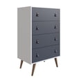 thumbnail image 6 of Manhattan Comfort Amber Tall Dresser with Faux Leather Handles in White and Blue, 6 of 10