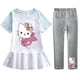 thumbnail image 3 of Ropa para niños de Hello Kitty, vestido de manga corta de algodón, pantalones, traje para niñas, falda de princesa de dibujos animados a la moda + Pantalones de dos piezas, 3 of 4