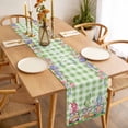 thumbnail image 3 of Easter Bunny Gnomes Table Runner - 70 Inch Long, Kitchen Dining Table Runner Dresser Scarves, Spring Easter Eggs Floral Sage Green Plaid Farmhouse Decor for Coffee Tables Wedding Party Banquet, 3 of 8