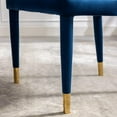 thumbnail image 6 of Tabaray Modern Dining Chairs Set of 2, Velvet Accent Chair Set of 2, Comfy Upholstered Side Chair with Gold Legs for Dining Room, Kitchen, Living Room, Bedroom, Waiting Room, Small Spaces, Blue, 6 of 17