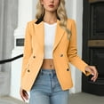 thumbnail image 5 of Moxiu Blazers for Women Open Front Business Work Office Long Sleeve Light Jackets for Women Casual Button Suit Jackets Blazer 2025 Yellow,XL, 5 of 8