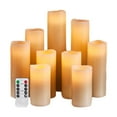 thumbnail image 2 of Lipstore 9 Pieces Flameless Flickering Pillar Candles Desktop Ornament Realistic Romantic, 2 of 8