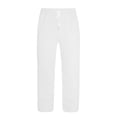 thumbnail image 4 of vdgthytj Mens Athletic Pants Drawstring Elastic Waist Side Striped Texture Running Outdoor Sport Tapered Trousers with Pockets(X-Large,White), 4 of 7