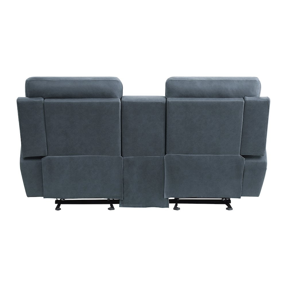Lexicon Clifton 76" Microfiber Double Glider Reclining Love Seat in Blue