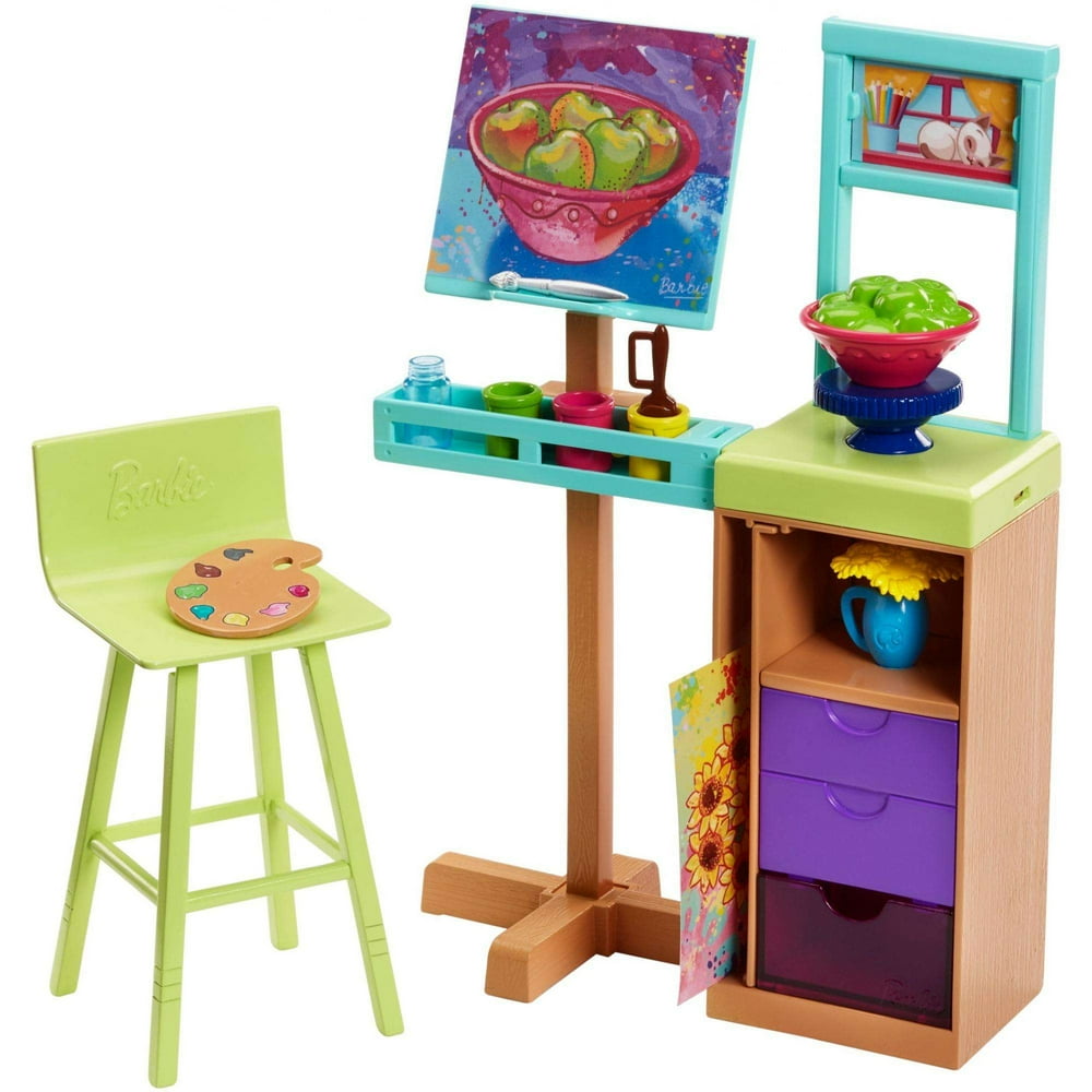 Barbie Careers Art Studio with Easel & Flip Painting Doll Playset