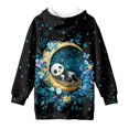 thumbnail image 5 of Xoenoiee Panda Leaves Moon Star Print Sweatshirt Dress for Girls Long Hoodies Graphic Sweatshirts for Kids Long Sleeve Pullover Top Active Fall Clothes Hooded Sweater Shirts Outfits, 13-14 Years, 5 of 7
