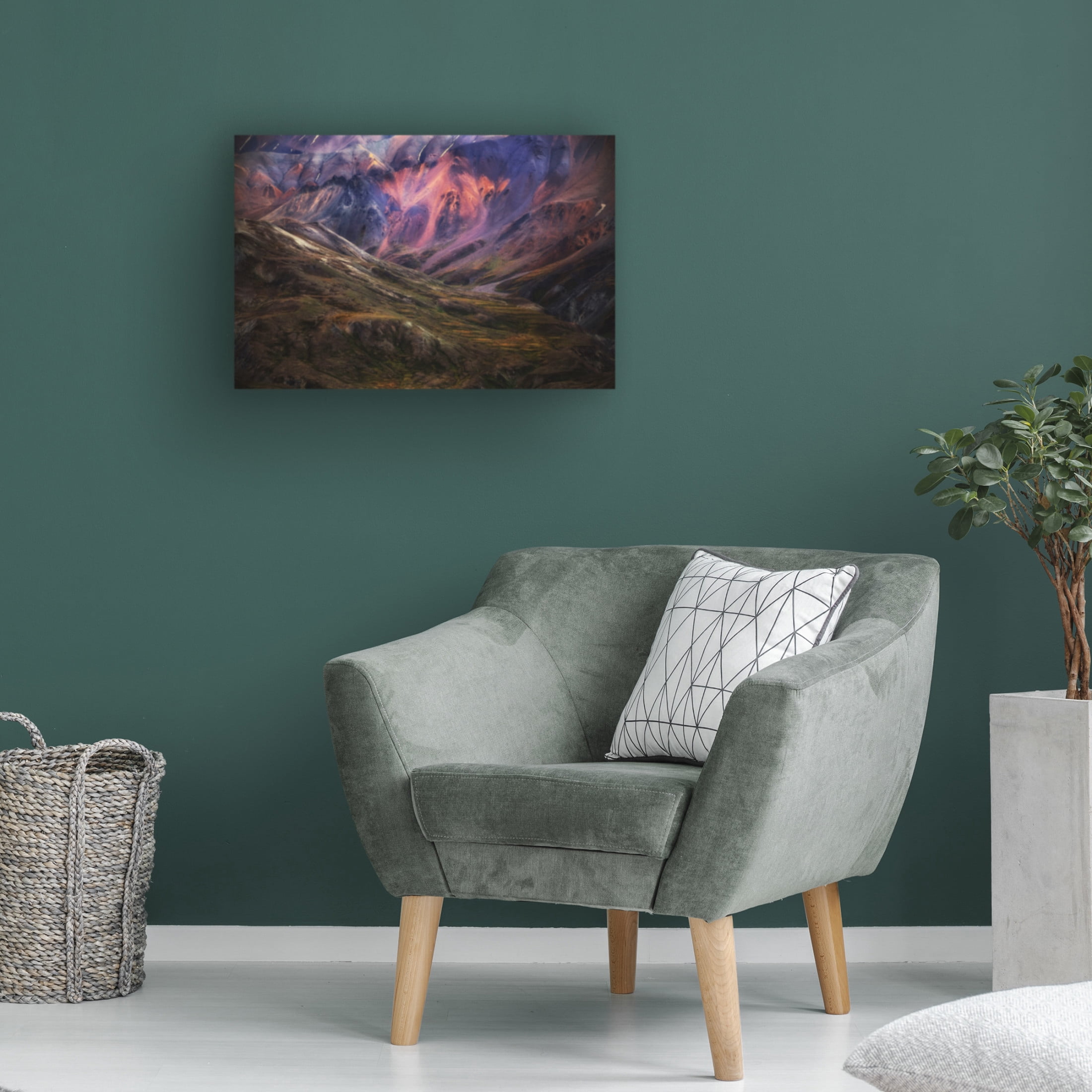 Canvas Wall Art - Atul Chopra 'Mountain Sunset' Wall Art for Living Room, Bedroom, or Office Décor by Trademark Fine Art - 19 x 12 Inches