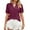 Wine-15, variant on Mittory Women's Pleated Puff Sleeve Tops Summer V Neck Tunic Shirts Loose Curved Hem Blouses Dressy Casual