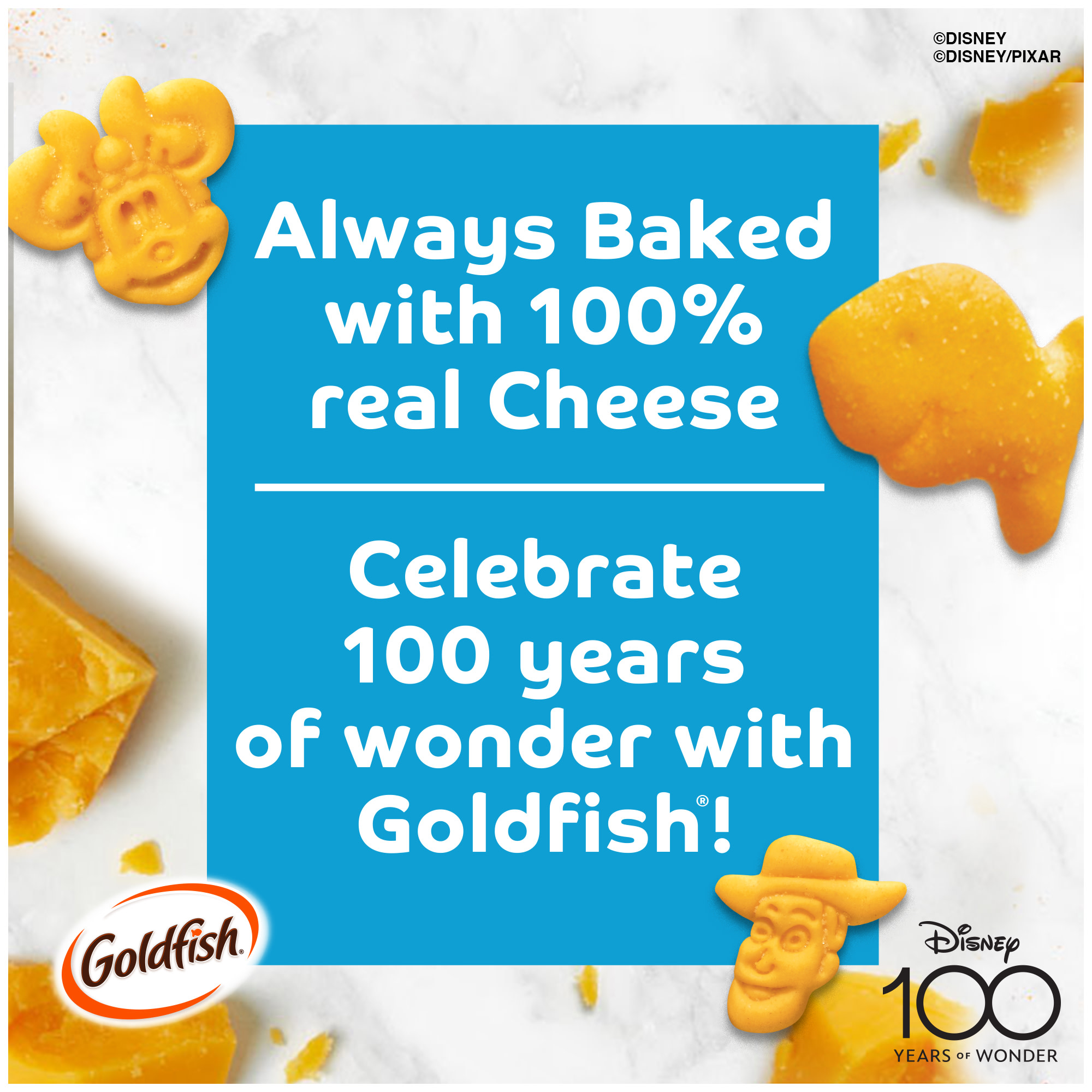 Goldfish Limited Edition Disney 100th Cheddar Crackers, Snack Crackers, 6.6 oz bag - image 2 of 10