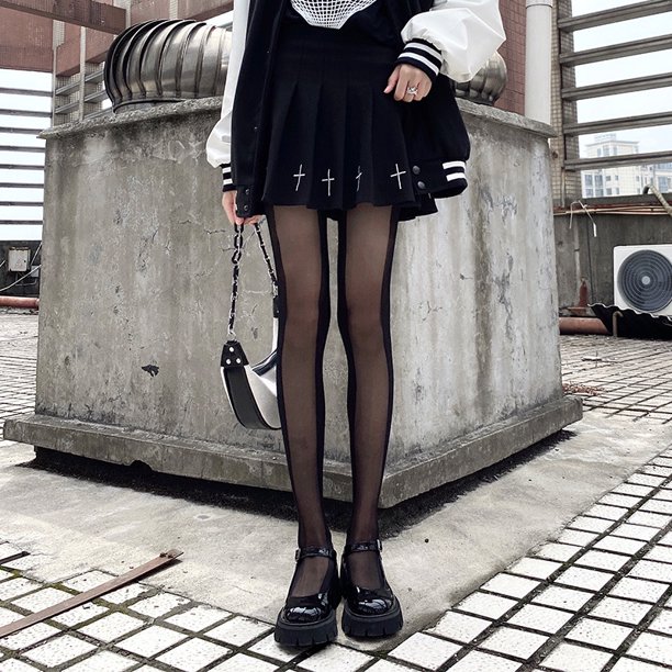 Medias de mujer primavera y verano finas con lazo dulce blanco leche pantimedias lolita onda redonda punto jk seda negra