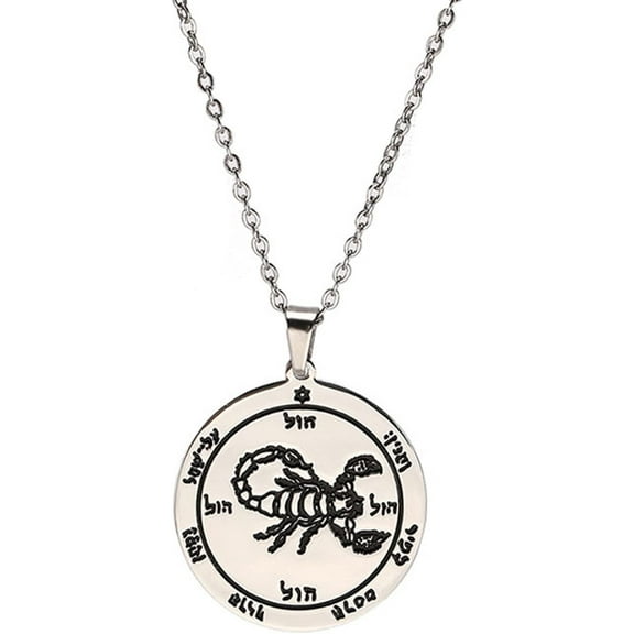 Pentacle Of Mars Witch Necklace For Men Key Of Solomon The King Blessed Stainless Steel Magic Talisman Pendant Protection Jewelry Gifts, 1.06*0.24inches, Stainless Steel, No Gemstone