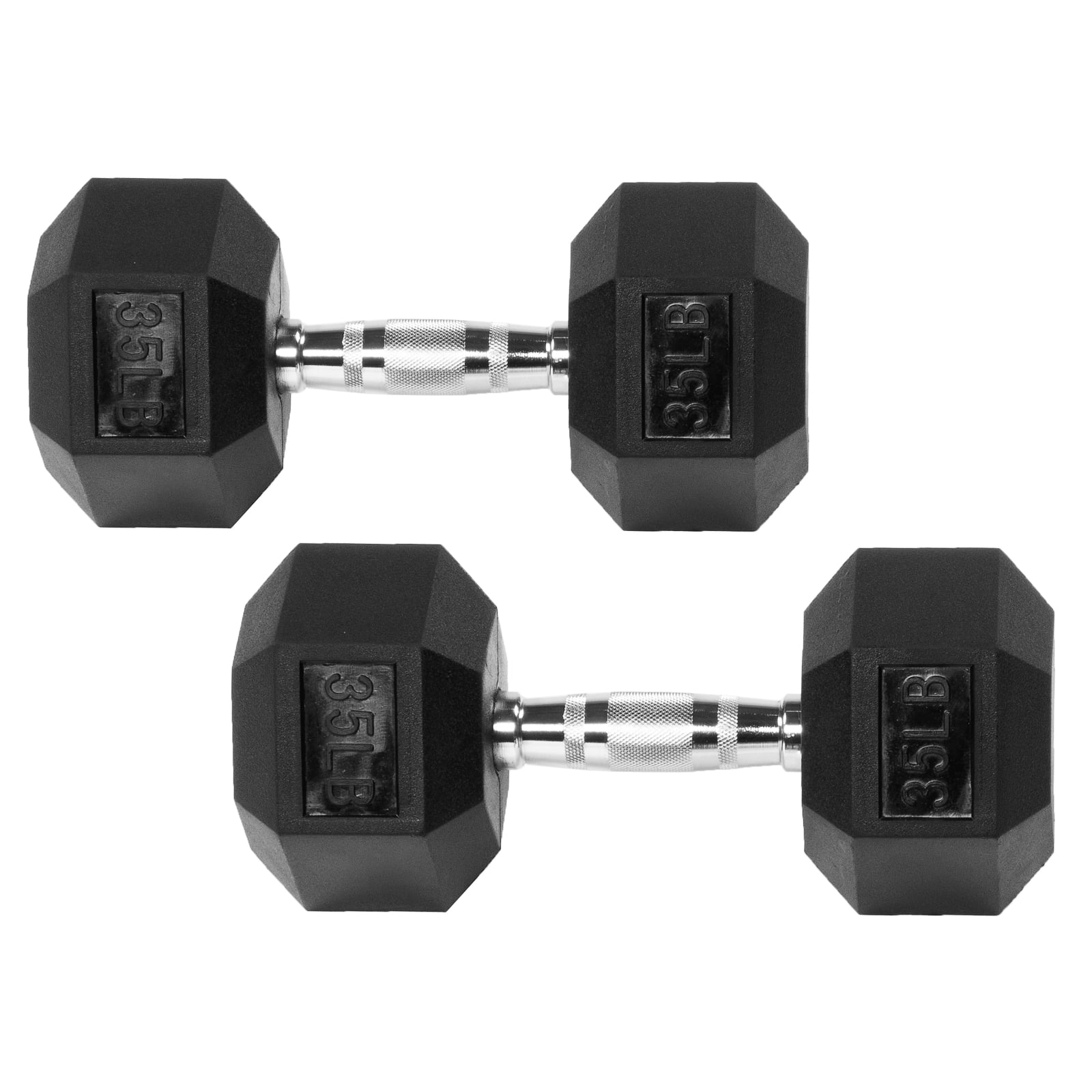 Gianna 2Pcs 35 lbs Hex Dumbbells with Rubber Coated, Hand Weights for Exercises and Fitness