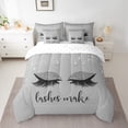 thumbnail image 2 of Feelyou Dreamy Unicorn Bedding Comforter Set 7 Pieces for Kids, Eyelash Makeup Full Bedding Set, Girly Princess Style Fitted Sheet Flat Sheet, Breathable Home Decor, 2 of 7