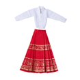 thumbnail image 2 of Camisa y falda larga a escala 1:6. Ropa realista para figuras de acción, disfraces y muñecas. Ropa en miniatura para figuras femeninas de 12 pulgadas. rojo, 2 of 8