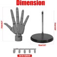 thumbnail image 2 of 1:1 Right Hand Model for Drawing, Articulated Flexible Artist Manikin Figure with Adjustable Joints, PVC Poseable Sketching Tool, Moveable Mannequin for Artists, Painting, Displaying, Desk Decor, Gray, 2 of 6