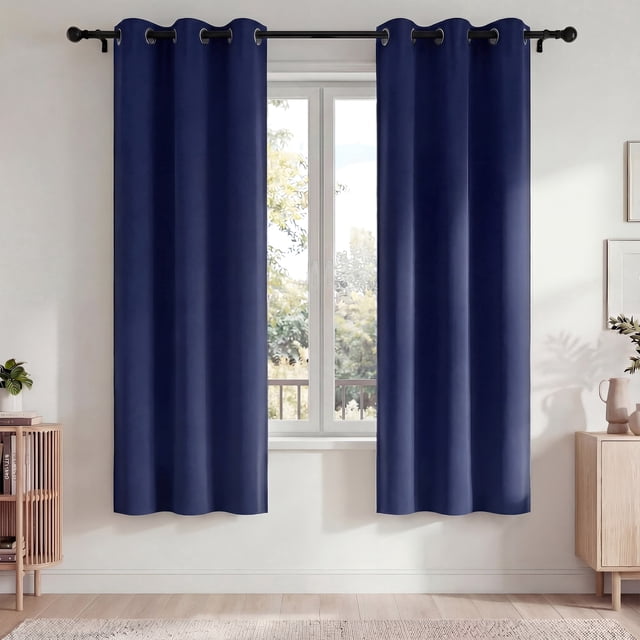 Blackout Blackout Cortinas, Juego de Cortinas de 2 Piezas para Recámara y Sala de Estar 42x72 Pulgadas, Cortinas Térmicas Aislantes Que Oscurecen la Habitación con Ojales, Reducción de Ruido y Bloque